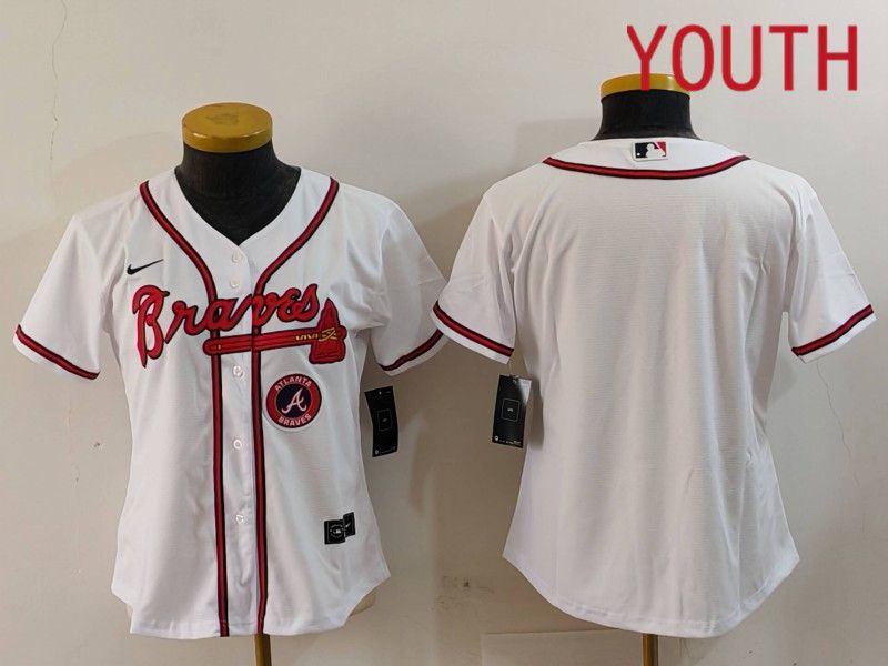 Youth Atlanta Braves Blank White Game 2024 Nike MLB Jersey style 6->youth mlb jersey->Youth Jersey